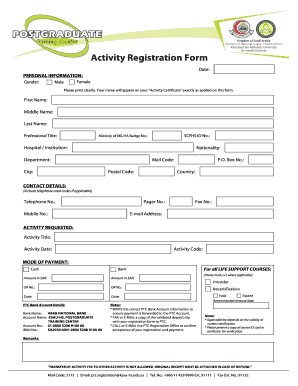 Activity Registration Form