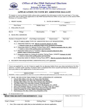 FSM Absentee Ballot Application