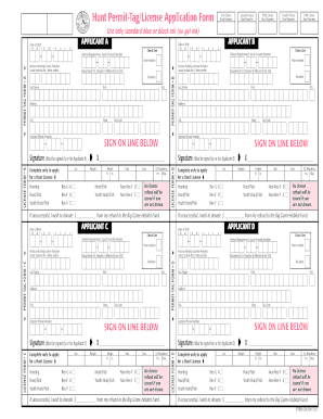 Arizona Hunt Permit-Tag/License Application Form