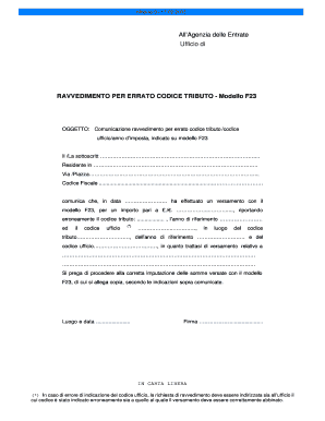 Modello F23 Ravvedimento