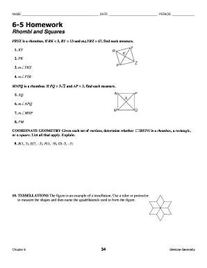 Rhombi and Squares Homework