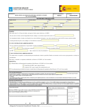 Galician Basic Emancipation Rent Application