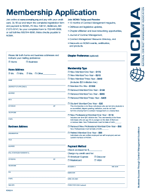 NCMA Membership Application Form