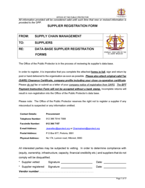 Supplier Registration Form