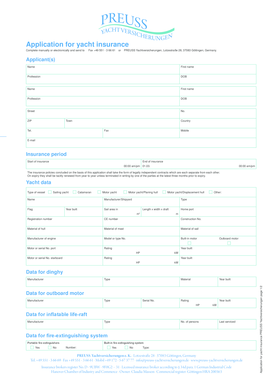 Yacht Insurance Application
