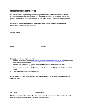Eigenständigkeitserklärung