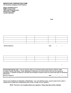 Beneficiary Designation Form