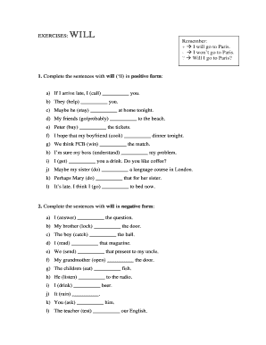 English Grammar Exercise Worksheet