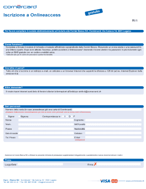 Modulo di iscrizione a Onlineaccess