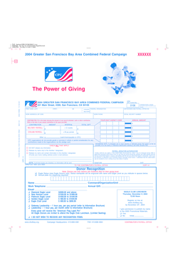 2004 Greater San Francisco Bay Area Combined Federal Campaign Form