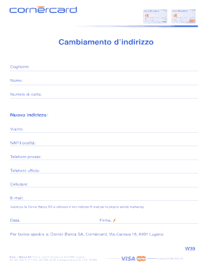 Cambiamento d’indirizzo