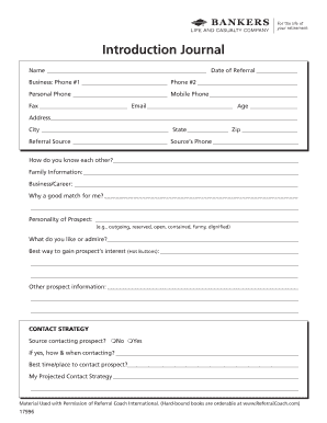 Introduction Journal Form