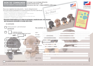 Bon de Commande pour Chien