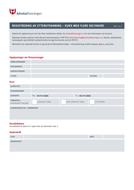 Norwegian Bar Association Continuing Education Course Registration Form