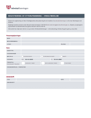 Norwegian Continuing Education Form