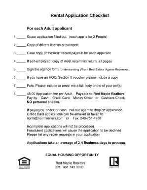 Maryland Rental Application Form