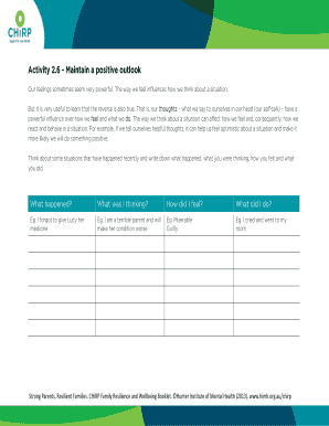 Positive Thinking Worksheet