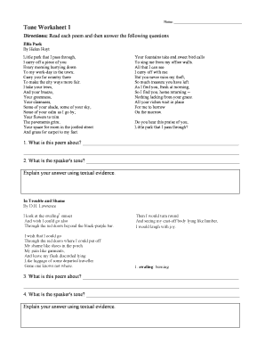 Tone Worksheet 1 Ellis Park Answers Key - Fill and Sign Printable Template  Online