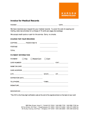 Invoice for Medical Records