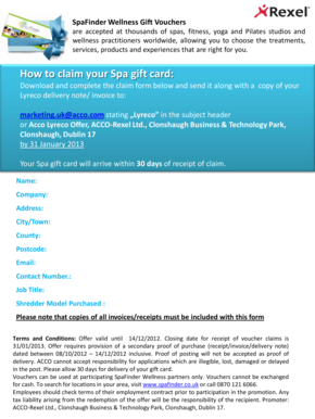 How to claim your Spa gift card: - LYRECO