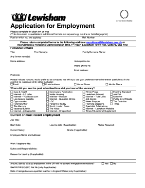Employment Application Form