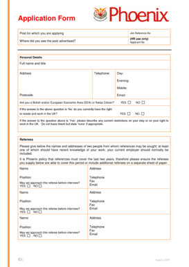 UK Job Application Form