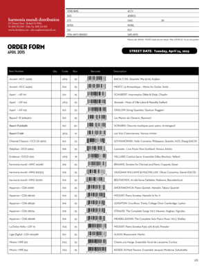 Music Order Form