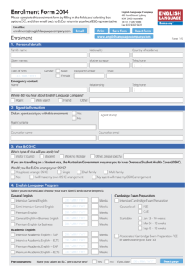 English Language Company Enrolment Form