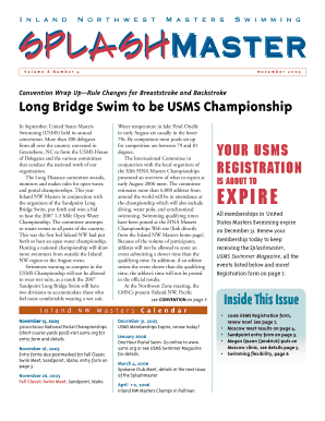 US Masters Swimming Registration Form