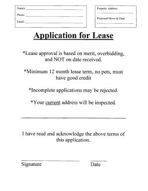 Rental Application Form