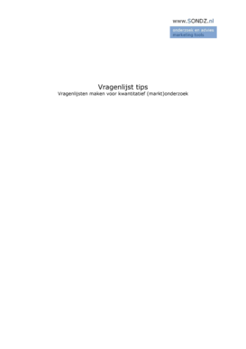 Vragenlijst tips