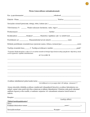 Social Welfare Application Form