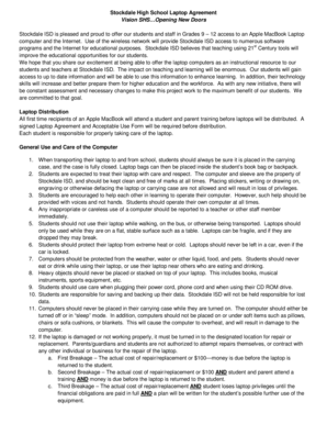 Stockdale High School Laptop Agreement