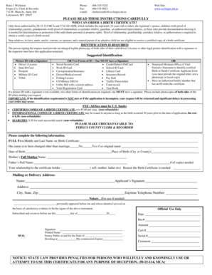 Montana Birth Certificate Request Form