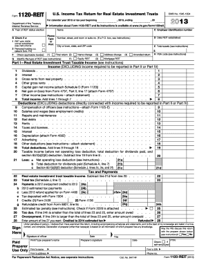 US Federal Tax Return for REITs