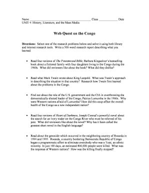 Congo History Research Assignment