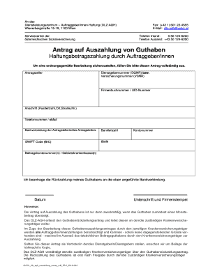 Antrag auf Auszahlung von Guthaben