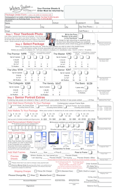 Senior Portrait Package Order Form