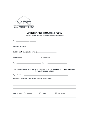 Maintenance Request Form