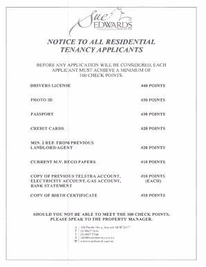 Residential Tenancy Application Form