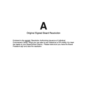 Resolution Authorizing Issuance of Individual Procurement Cards