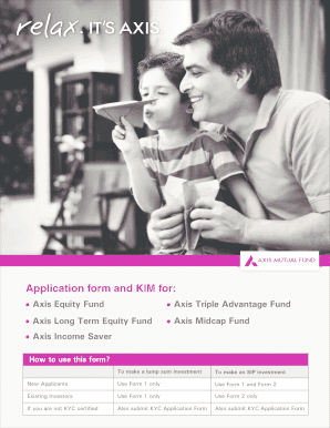 Axis Mutual Fund Application Form