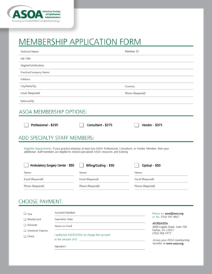 ASOA Membership Application Form