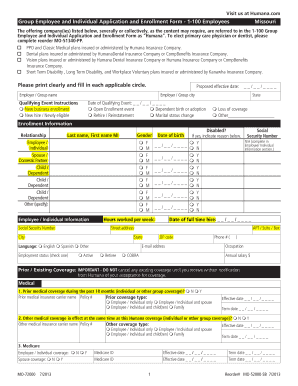 Group Employee and Individual Application and Enrollment Form