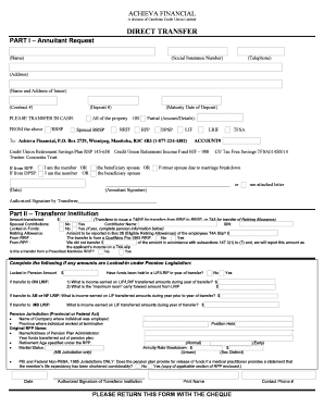 Direct Transfer Request Form