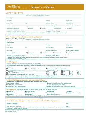 Achieva Financial Account Application