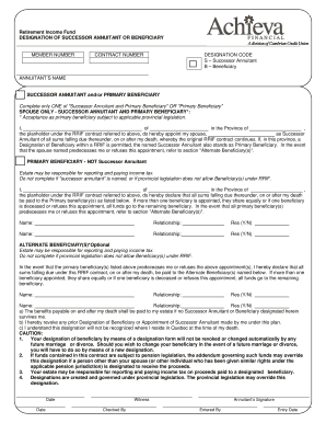 Retirement Income Fund Beneficiary Designation Form
