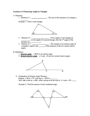 Geometry 4-2 Measuring Angles in Triangles