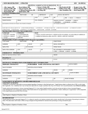 Arizona Associated Surgeons New Patient Registration Form