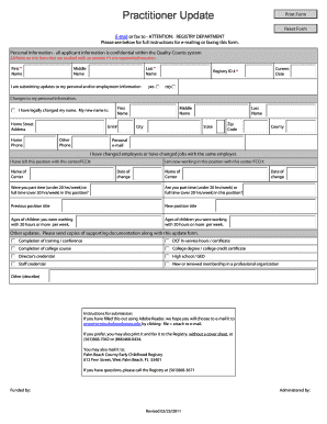 Practitioner Update Form